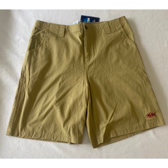 Oklahoma State Cowboys Khaki Shorts W/Embroidered Logo Men’s Size 36” Waist NWT - Picture 1 of 7